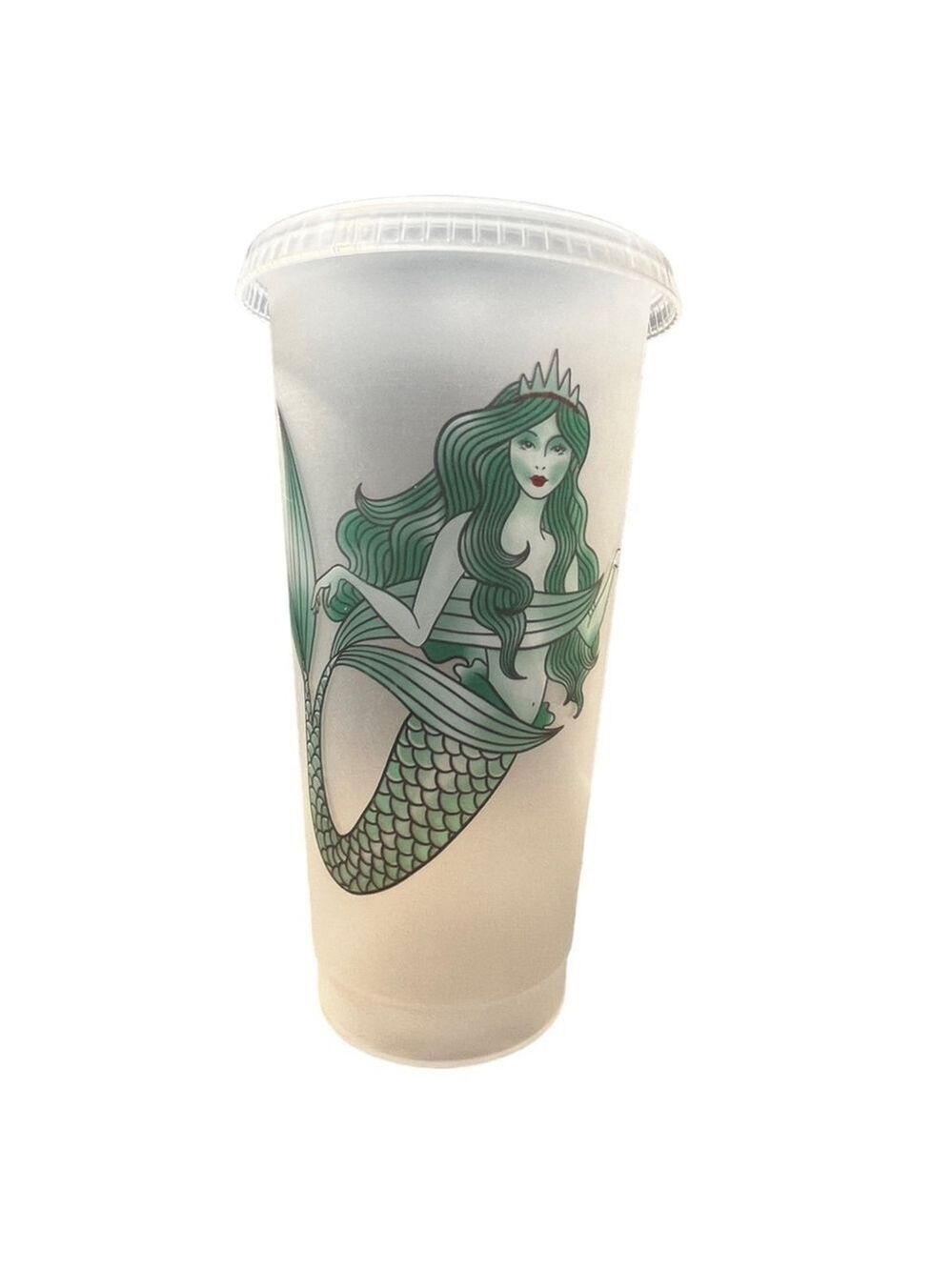Starbucks Opaque White Reusable Cold Cup With Green Siren